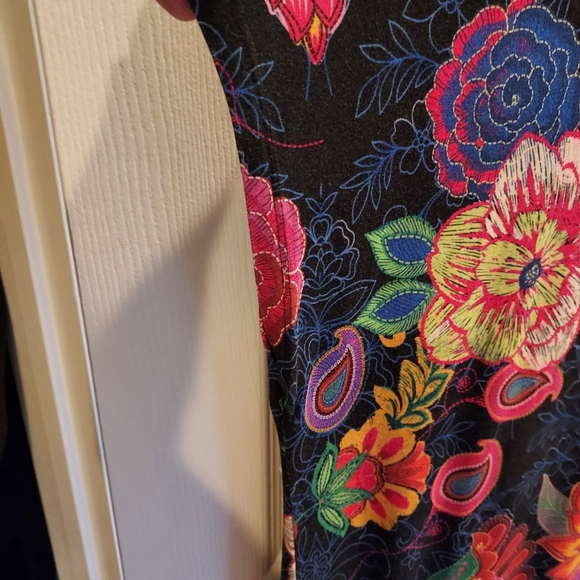 Johnny Was Black and Red Floral Maxi Dress - Picture 4 of 5